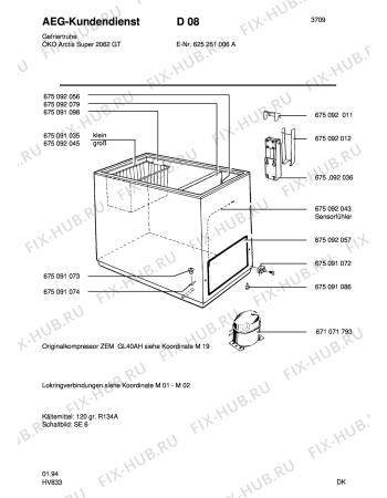 Взрыв-схема холодильника Aeg ARC2062GT - Схема узла Housing 001