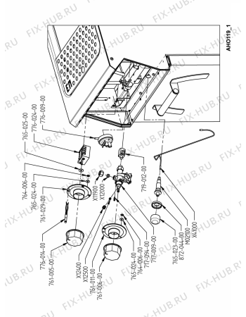 Схема №1 AHO119 с изображением Электромагнит для электропечи Whirlpool 482000021523