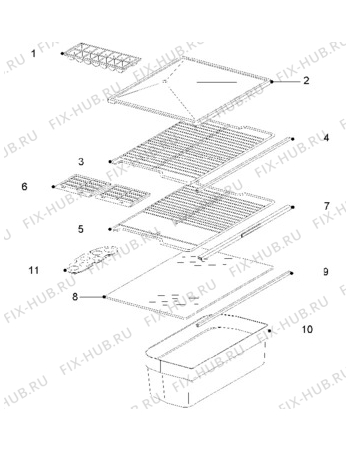 Взрыв-схема холодильника Zanussi ZFT50/2R - Схема узла Furniture