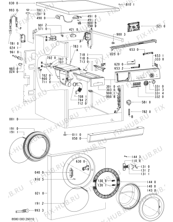 Схема №1 FL 1080 с изображением Блок управления для стиралки Whirlpool 480111105039