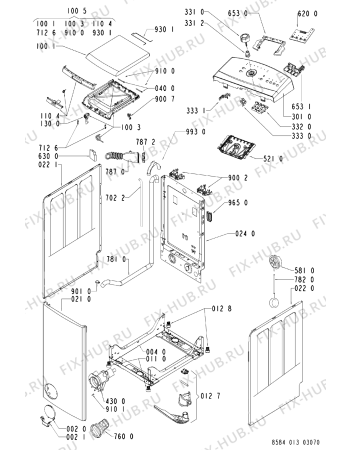 Схема №1 TOP 1200 859 876 с изображением Блок управления для стиралки Whirlpool 481221470483