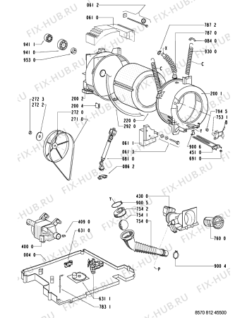 Схема №2 AWM 8120 с изображением Обшивка для стиралки Whirlpool 481245212962