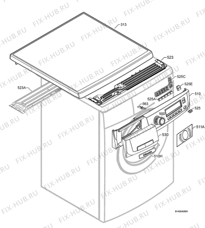 Взрыв-схема стиральной машины Electrolux EWF16780W CHILD LOCK - Схема узла Command panel 037