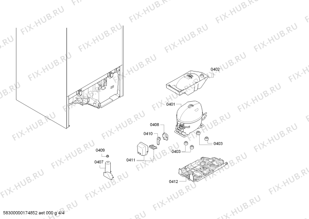 Взрыв-схема холодильника Bosch KIR41AF30G - Схема узла 04