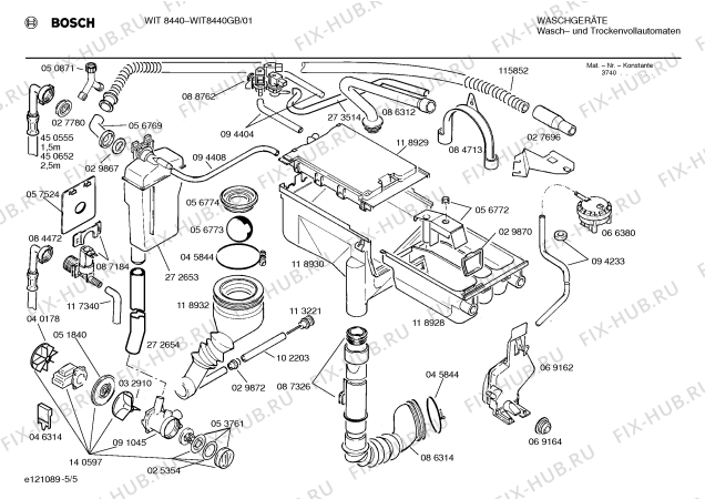 Взрыв-схема стиральной машины Bosch WIT8440GB WIT8440 - Схема узла 05