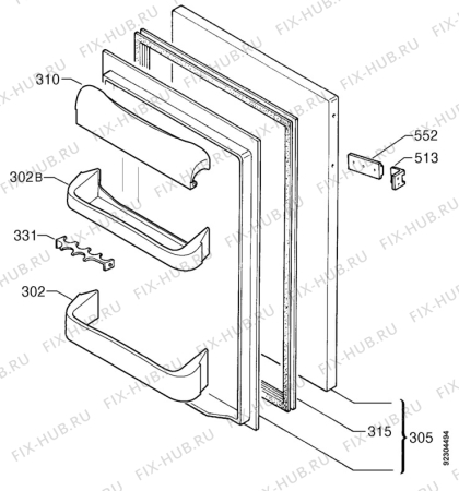 Взрыв-схема холодильника Privileg 001727 7 - Схема узла Door 003