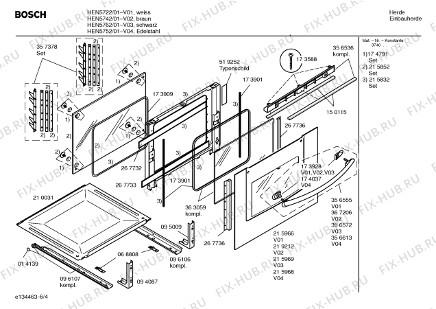 Схема №3 HEN5722 с изображением Панель управления для духового шкафа Bosch 00369481