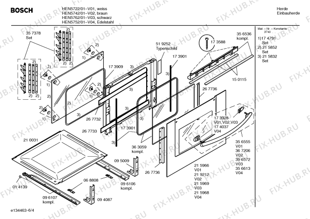 Схема №3 HEN5752 с изображением Панель управления для духового шкафа Bosch 00369490