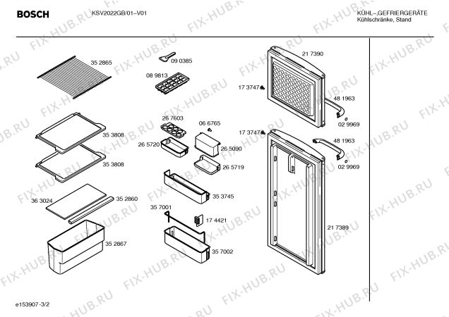 Взрыв-схема холодильника Bosch KSV2022GB - Схема узла 02