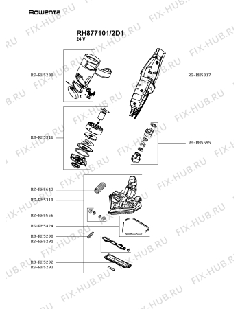 Взрыв-схема пылесоса Rowenta RH877101/2D1 - Схема узла RP005042.7P2