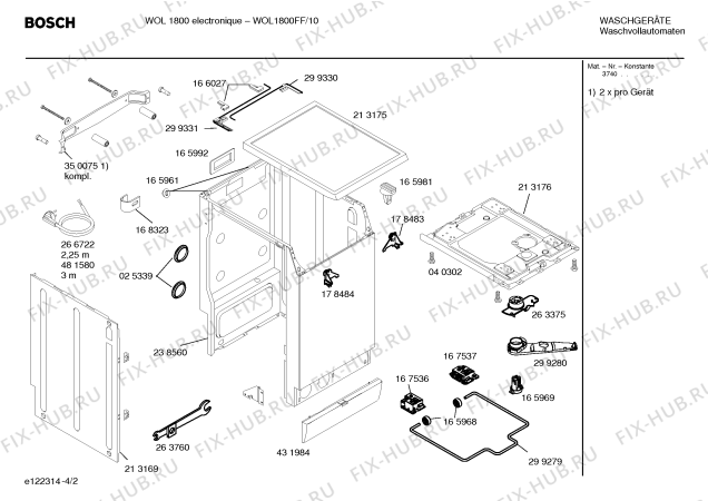 Схема №4 WOL1800FF WOL1800 electronique с изображением Инструкция по эксплуатации для стиральной машины Bosch 00584748