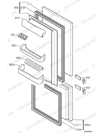 Взрыв-схема холодильника Zanker ZKK311K - Схема узла Door 003