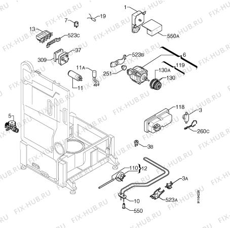 Взрыв-схема посудомоечной машины Zanussi DWS6726 - Схема узла Electrical equipment 268