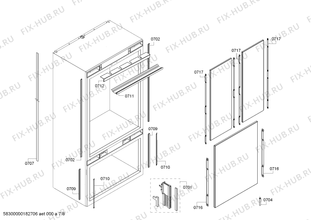 Схема №4 RY492701TW Gaggenau с изображением Силовой модуль для холодильника Bosch 11011019