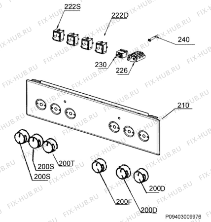 Взрыв-схема плиты (духовки) Aeg Electrolux 40045VD-MN - Схема узла Command panel 037