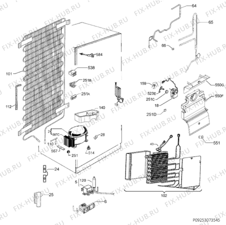 Взрыв-схема холодильника Aeg SCR81864TC - Схема узла Cooling system 017