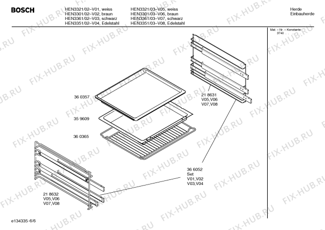 Схема №3 HB28044EU с изображением Линза для плиты (духовки) Bosch 00176141