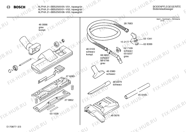 Схема №3 BBS2505 ALPHA 21 с изображением Переключатель для электропылесоса Bosch 00151893