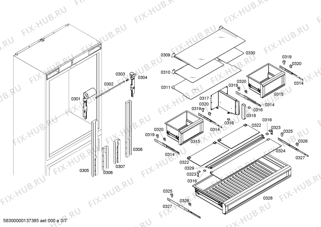 Схема №5 RB491200 с изображением Монтажный набор для холодильной камеры Bosch 00670236