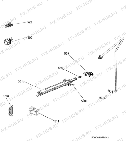 Взрыв-схема плиты (духовки) Zanussi ZCG61001WA - Схема узла Functional parts