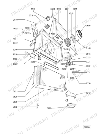 Схема №1 AKG 958 GY с изображением Крышечка для электровытяжки Whirlpool 481246698961