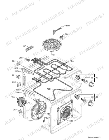 Взрыв-схема плиты (духовки) Electrolux EOD33003X - Схема узла Electrical equipment