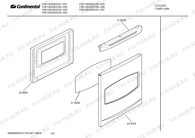 Взрыв-схема плиты (духовки) Continental FSK12K05ED - Схема узла 02