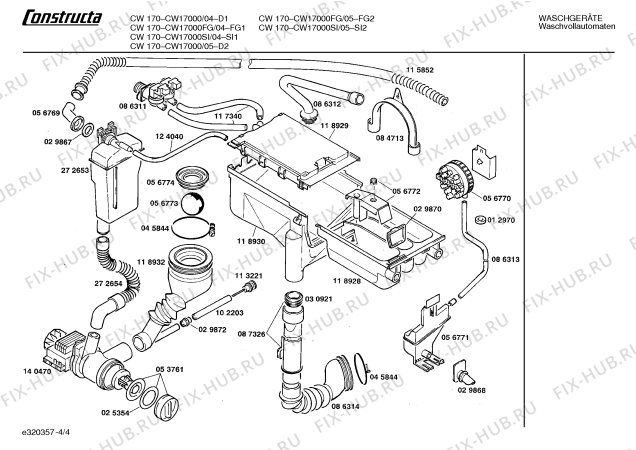 Схема №4 CW17000SI CW1700 с изображением Панель для стиралки Bosch 00119254