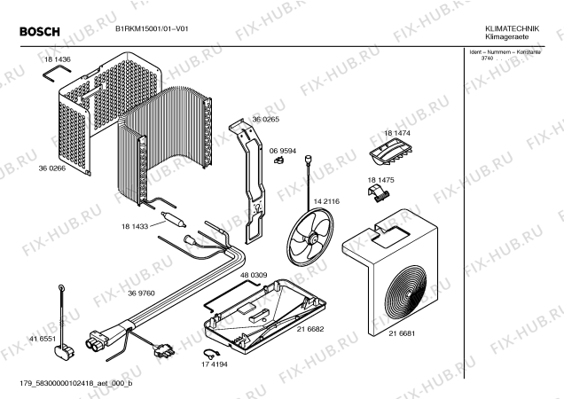Взрыв-схема кондиционера Bosch B1RKM15001 - Схема узла 04