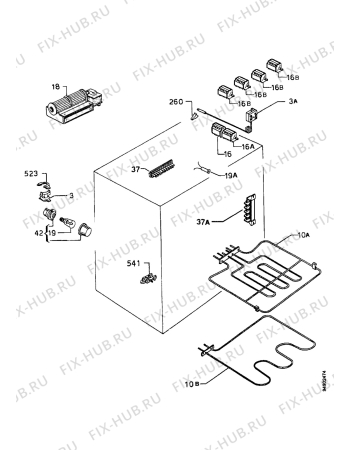 Взрыв-схема плиты (духовки) Zanussi ZKH7014W - Схема узла Functional parts