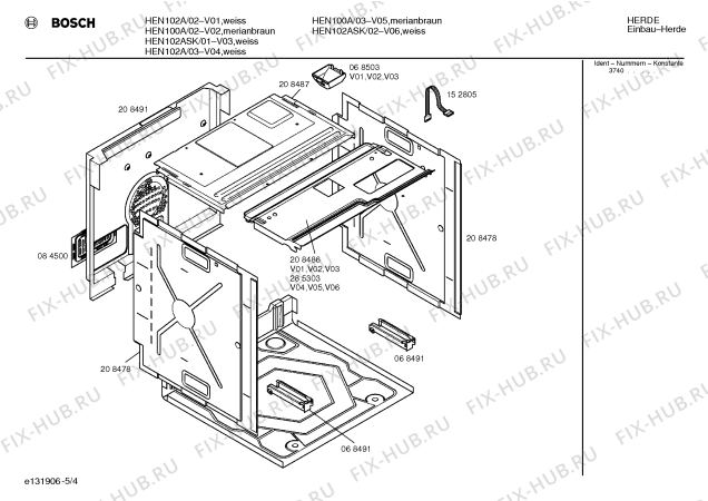 Схема №3 HEN100A с изображением Панель управления для духового шкафа Bosch 00288422