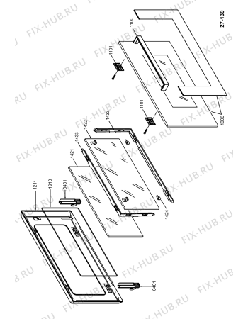 Схема №4 AKP 802 IX с изображением Дверь (стекло) духовки для электропечи Whirlpool 480121104523