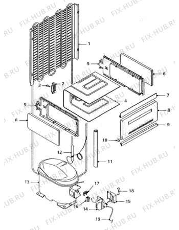 Взрыв-схема холодильника Quelle QR4 (0C) - Схема узла Cooling system 017