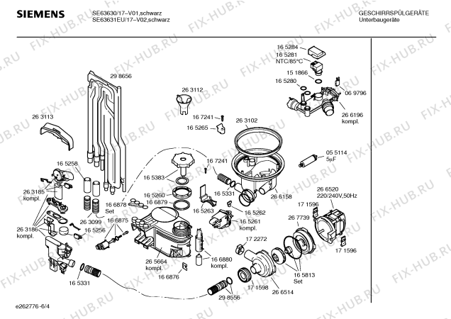 Схема №4 SE63630 с изображением Инструкция по эксплуатации для посудомойки Siemens 00529174
