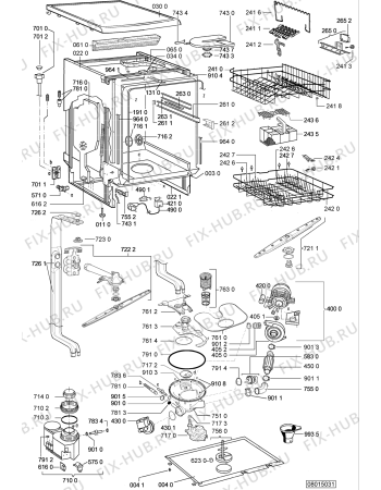 Взрыв-схема посудомоечной машины Whirlpool ADP 8312 SL - Схема узла