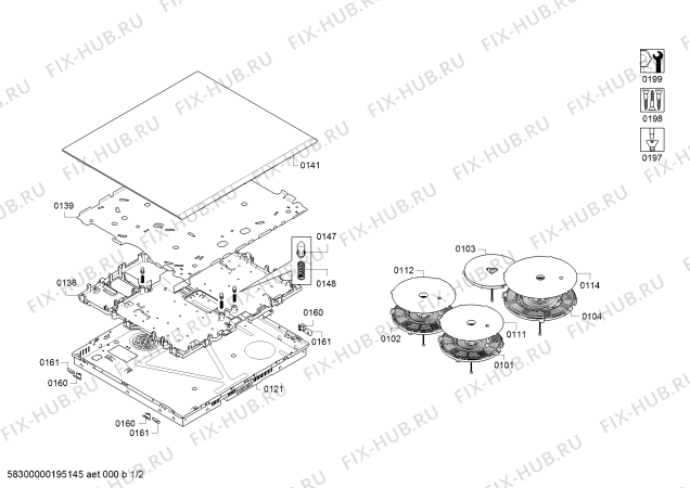 Схема №2 T46FB40X0 с изображением Стеклокерамика для плиты (духовки) Bosch 00775039