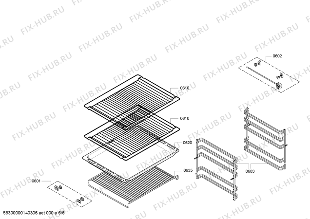 Взрыв-схема плиты (духовки) Bosch HBA76B650B - Схема узла 06