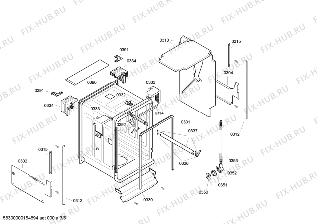 Схема №2 DIF5505 с изображением Передняя панель для посудомоечной машины Bosch 00662213