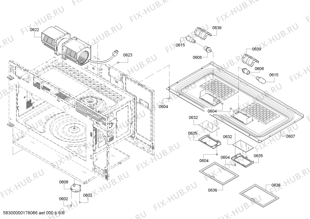 Взрыв-схема микроволновой печи Bosch HMV8052U Bosch - Схема узла 06