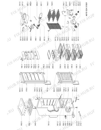 Схема №1 DC 190 с изображением Полка для холодильника Whirlpool 481245088191