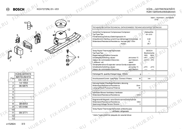 Взрыв-схема холодильника Bosch KGV7272NL - Схема узла 03