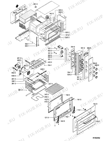 Схема №1 AKG 644/02 IX с изображением Запчасть для плиты (духовки) Whirlpool 481225528025