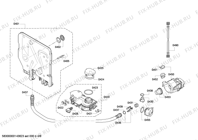 Взрыв-схема посудомоечной машины Siemens SK25E100EU - Схема узла 04