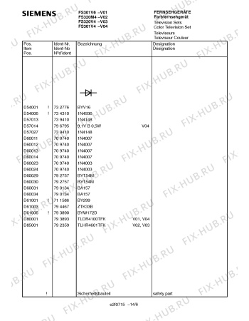 Взрыв-схема телевизора Siemens FS301V4 - Схема узла 07