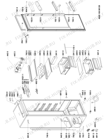 Схема №1 ART 6614/A+ SF с изображением Крышка для холодильника Whirlpool 481010910550