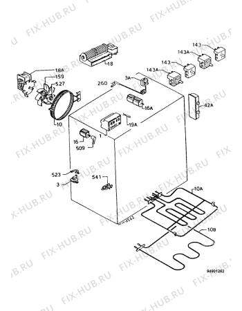 Взрыв-схема плиты (духовки) Alno AHE4092UD - Схема узла Functional parts