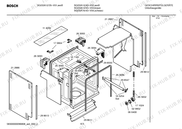 Схема №4 SGI33A14 с изображением Инструкция по эксплуатации для электропосудомоечной машины Bosch 00587729