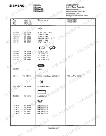 Схема №10 FM633V4 с изображением Инструкция по эксплуатации для телевизора Siemens 00530719