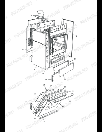 Взрыв-схема плиты (духовки) DELONGHI HGGK 554 S - Схема узла 2