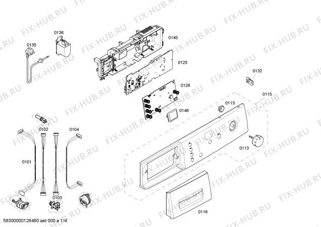 Схема №4 WAE32360NL Bosch Maxx 6 с изображением Панель управления для стиралки Bosch 00668255